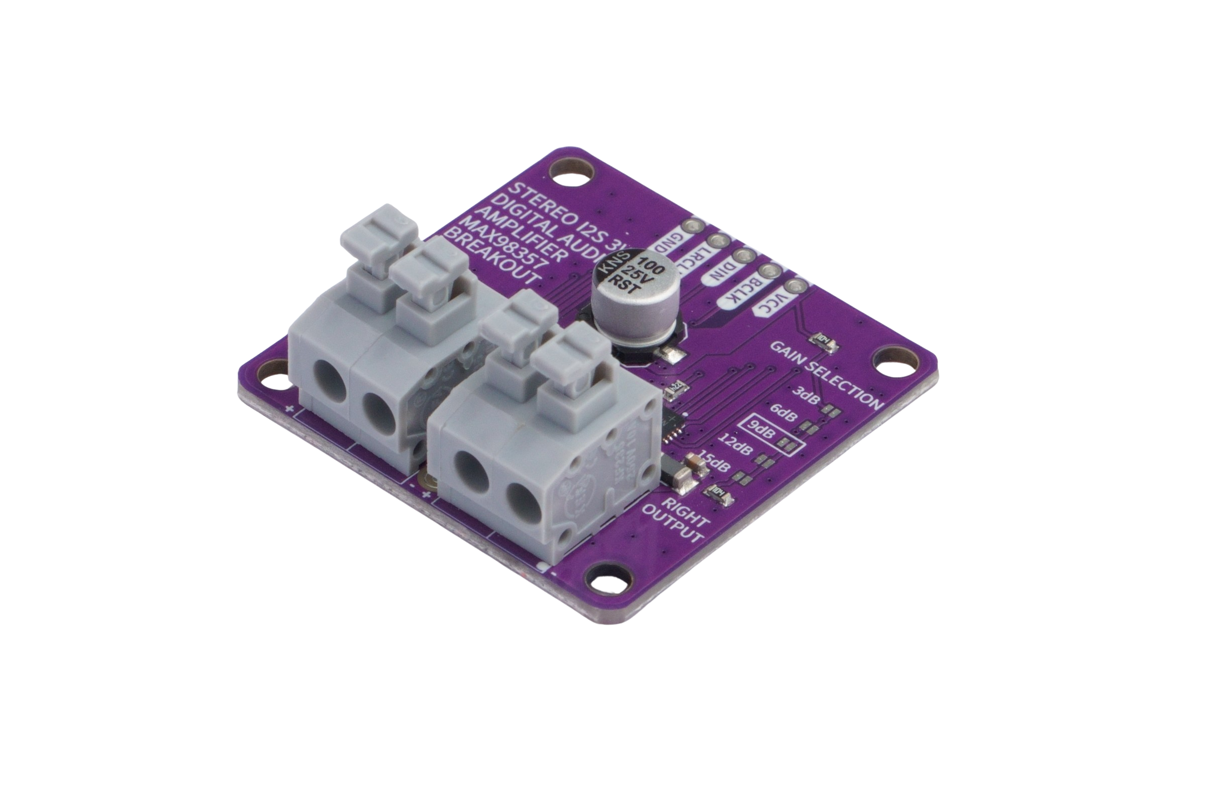 Stereo I2S Audio Amplifier MAX98357 – 3W Dual Channel – Soldered