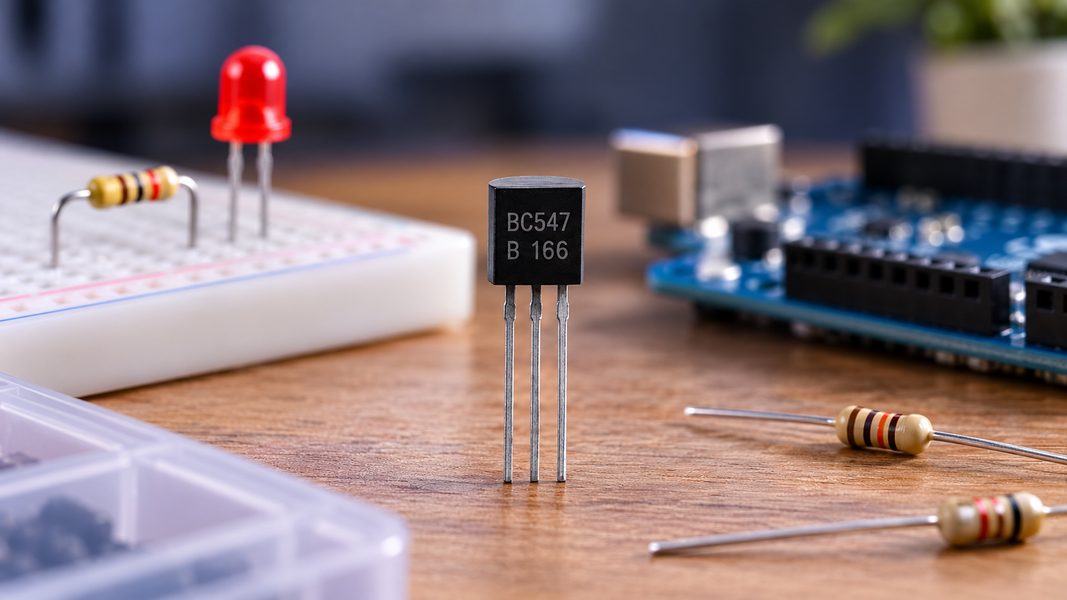 BC547 transistor explained: Pinout, uses, and beginner projects