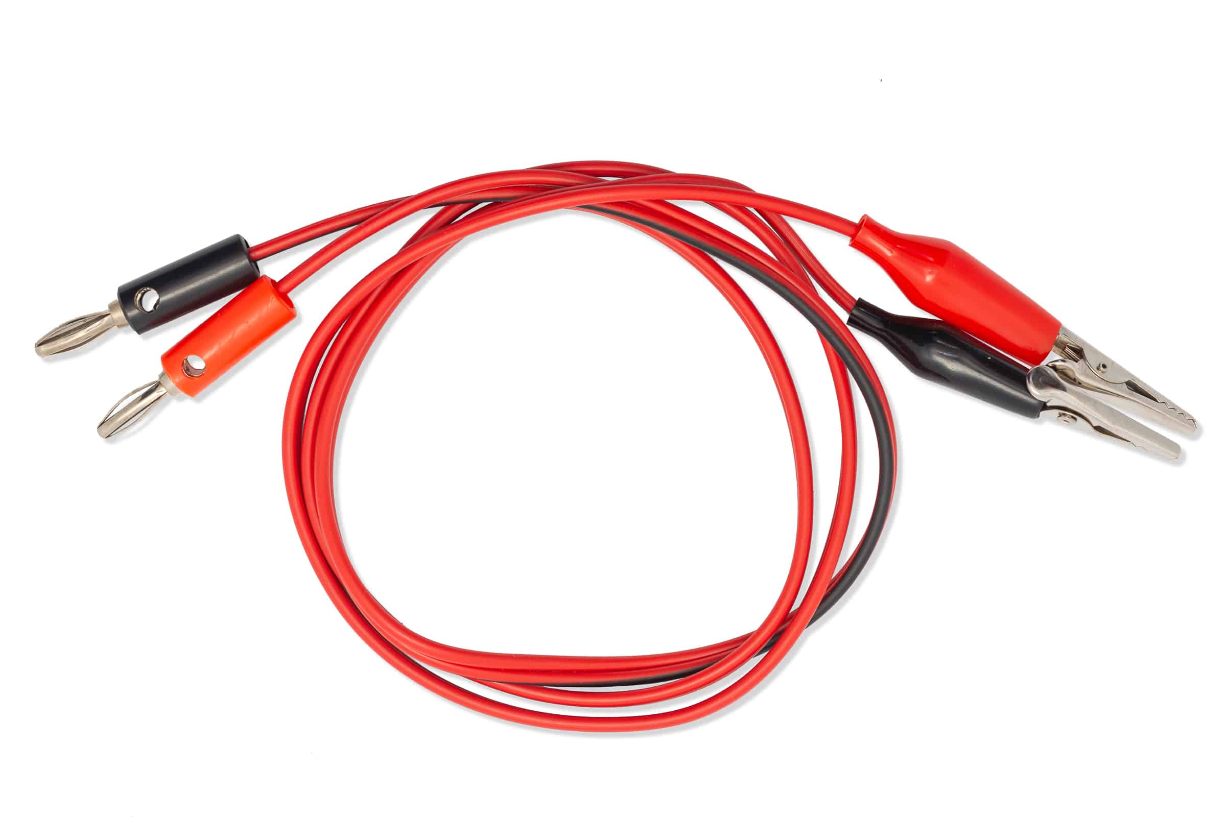 2x Kabel mit Krokodil- und Bananenanschlüssen