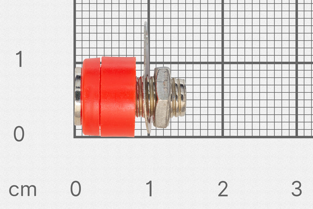 Banana connector, 4mm, female, red