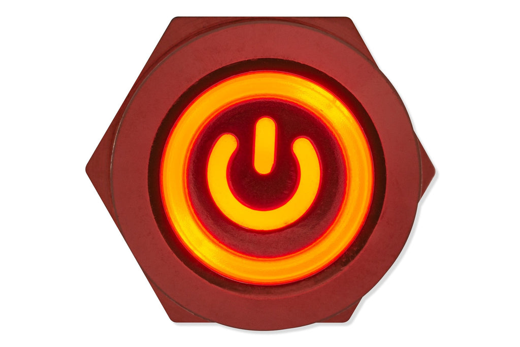 Einbauschalter, 12 mm, rote Beleuchtung