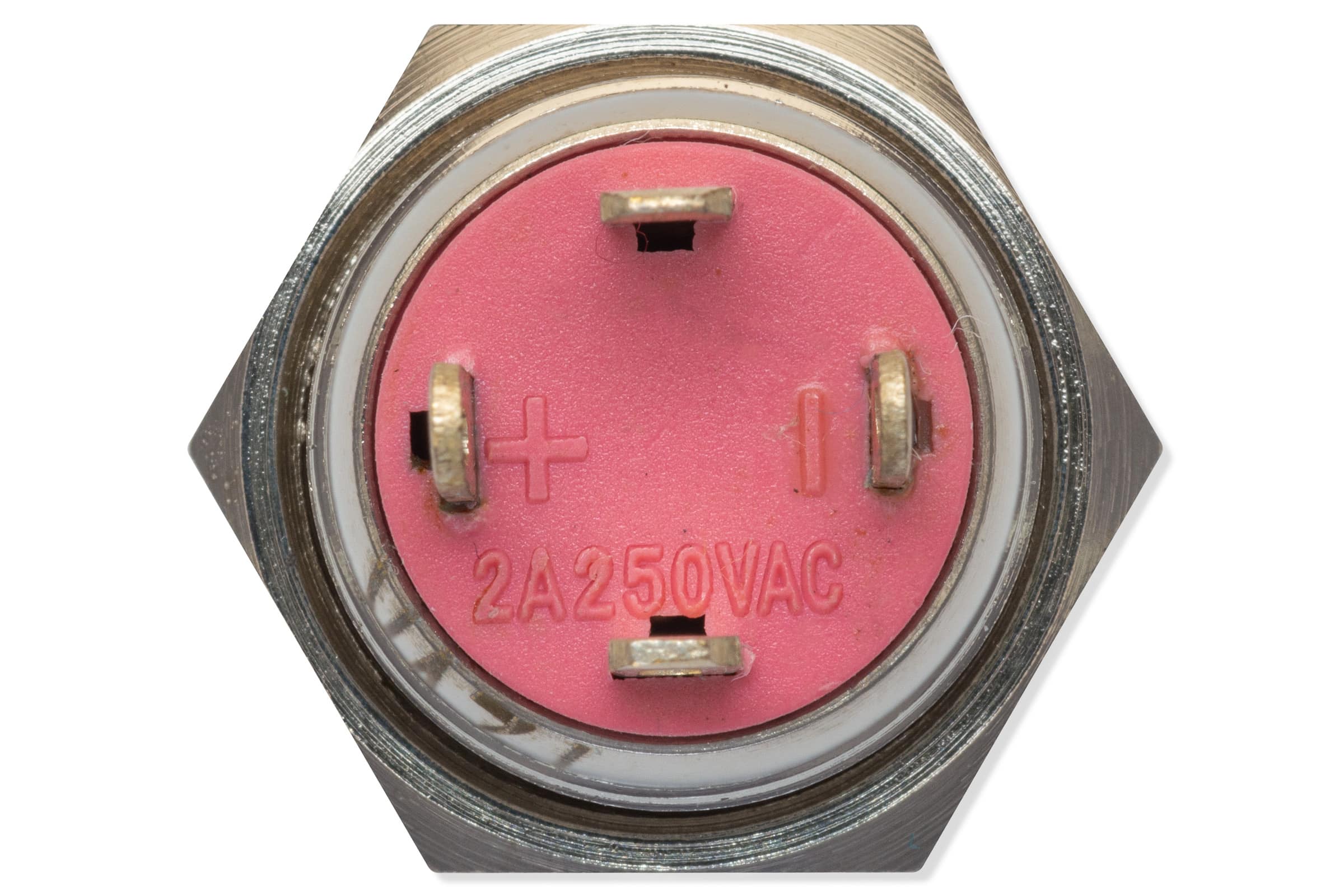 Einbauschalter, 12 mm, rote Beleuchtung