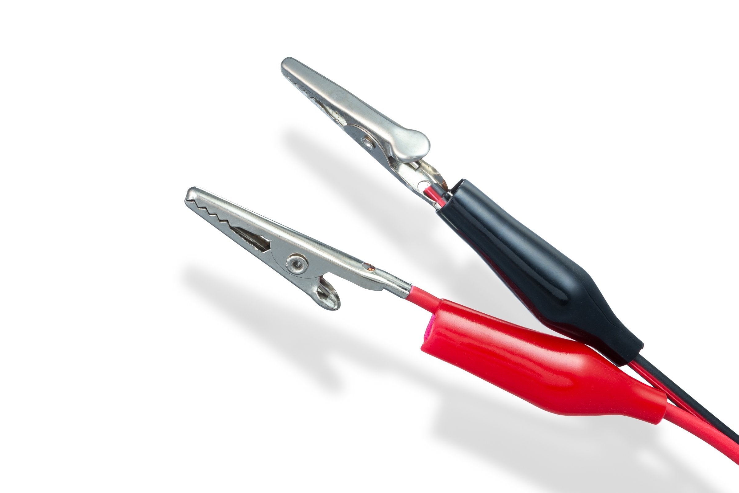 2x schwarzes und rotes Krokodilkabel