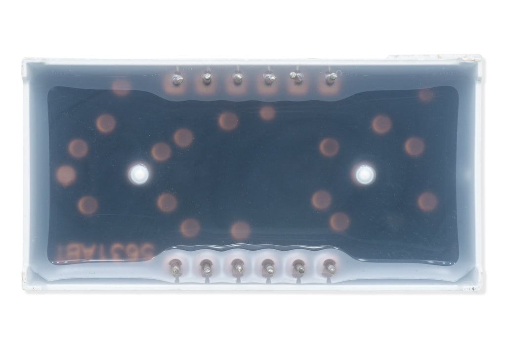 3x LED 7-segment white display, common cathode