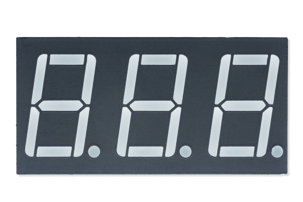 3x LED 7-segment white display, common cathode
