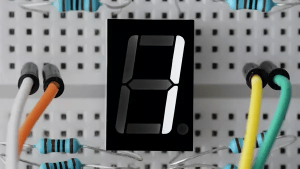 1x LED 7-segment white display, common cathode-Components