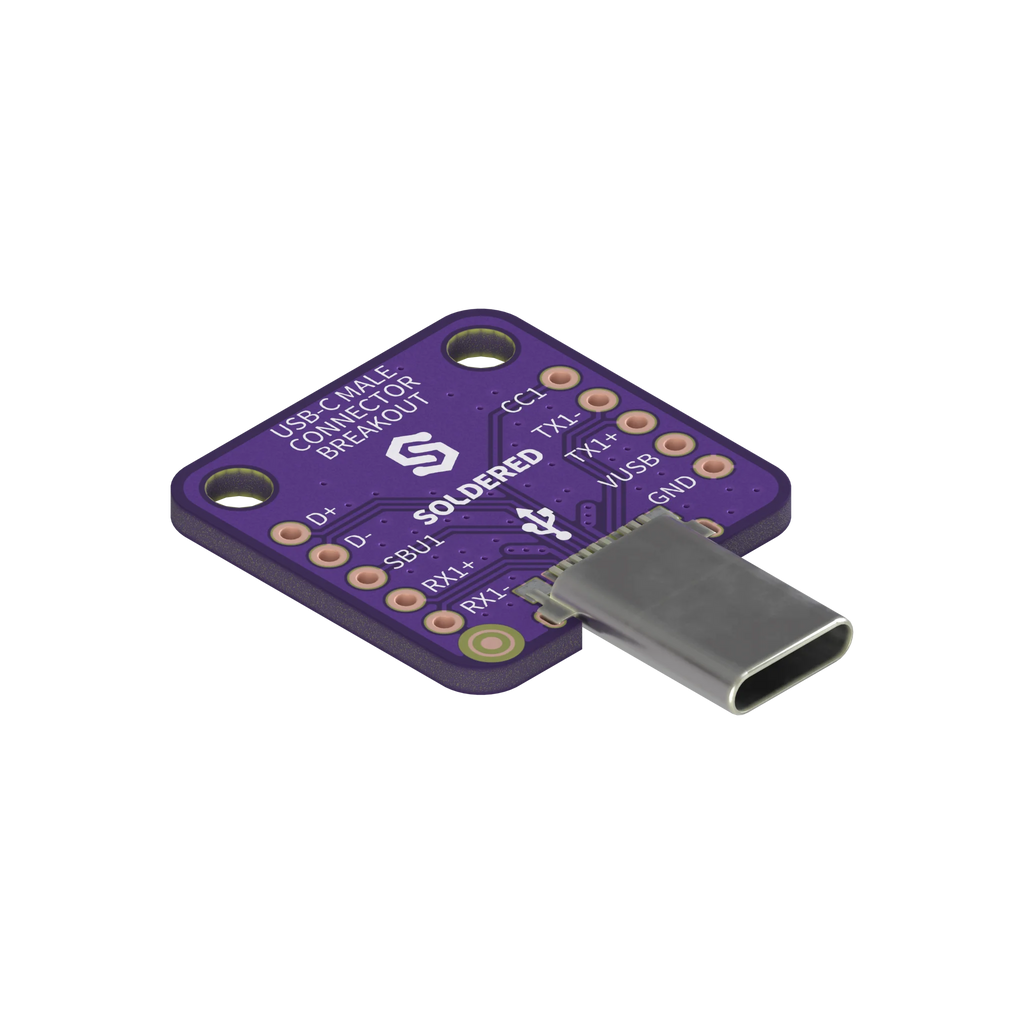 3x Soldered USB-C Male Connector Breakout