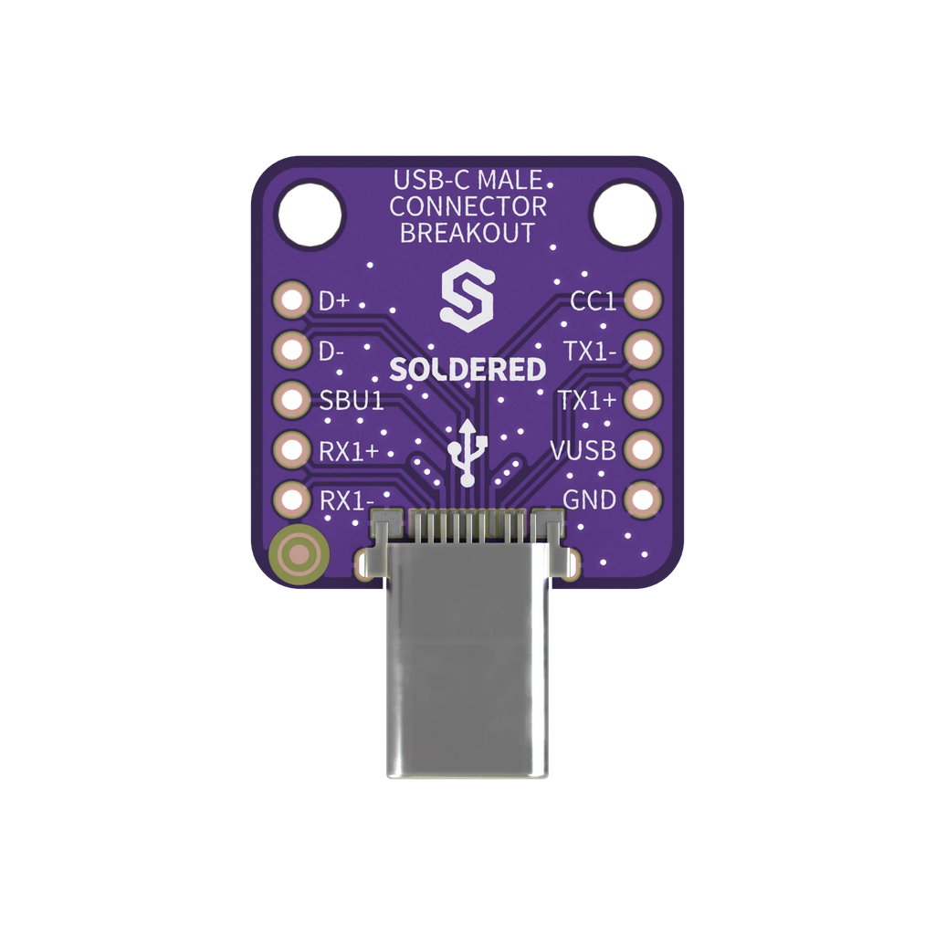 3x Soldered USB-C Male Connector Breakout