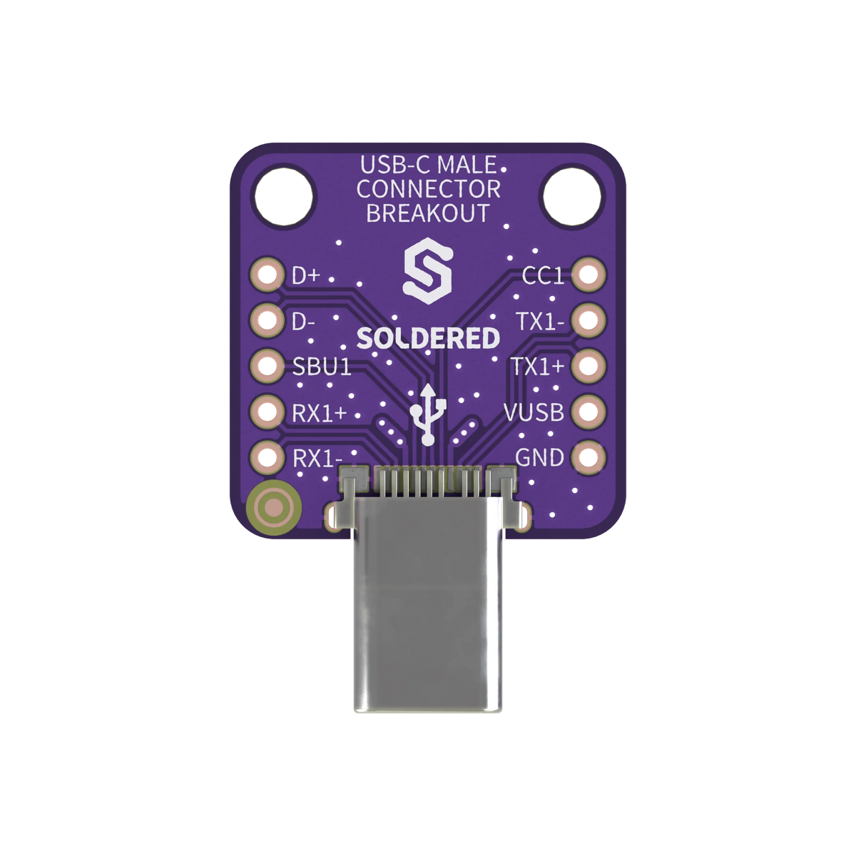 3x Soldered USB-C Male Connector Breakout