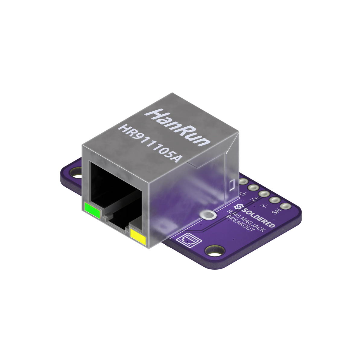 Soldered RJ45 MagJack breakout