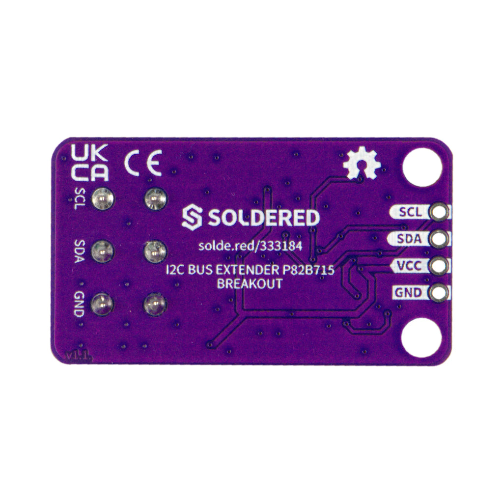 Soldered I2C bus extender P82B715 breakout