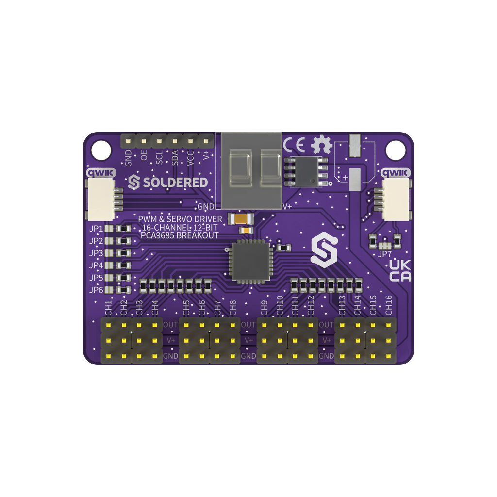 Soldered PWM & Servo Driver 16-Channel 12-bit PCA9685 breakout