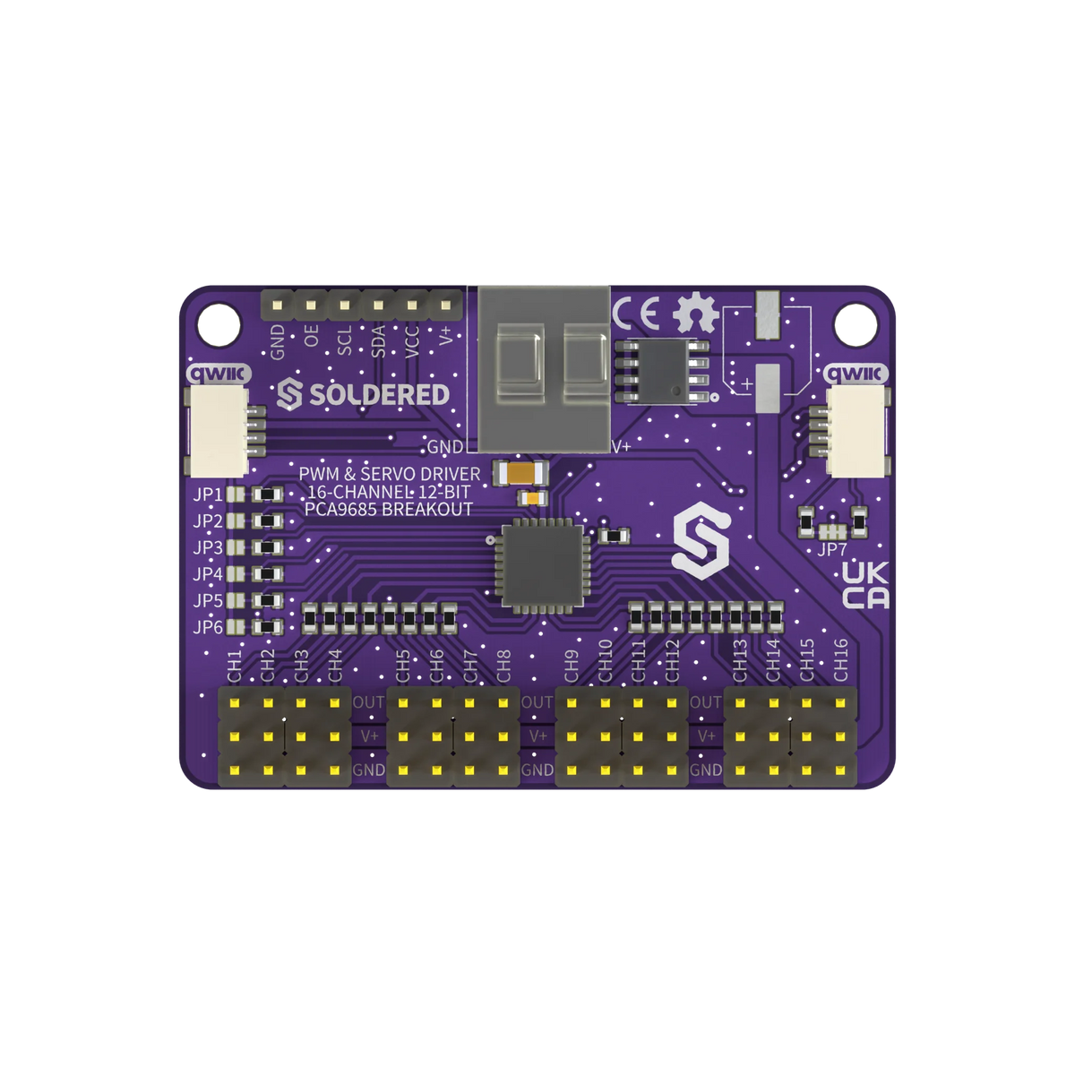 Soldered PWM & Servo Driver 16-Channel 12-bit PCA9685 breakout