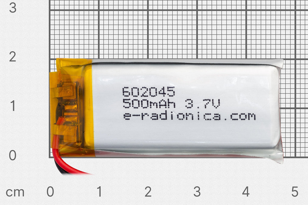Li-Po-Akku 500 mAh, 3,7 V, 602045, JST