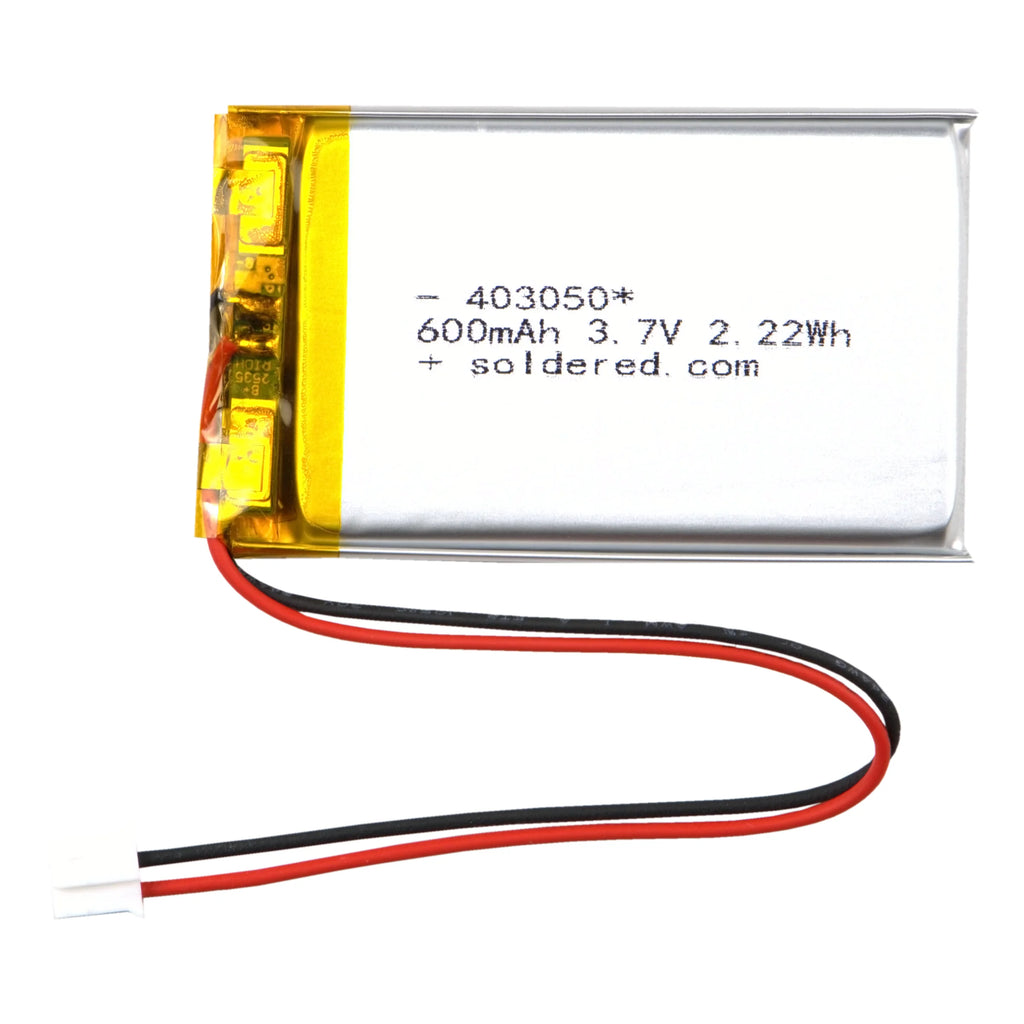 Ultra-Thin Li-Po Battery 600mAh 3.7V 403050 JST