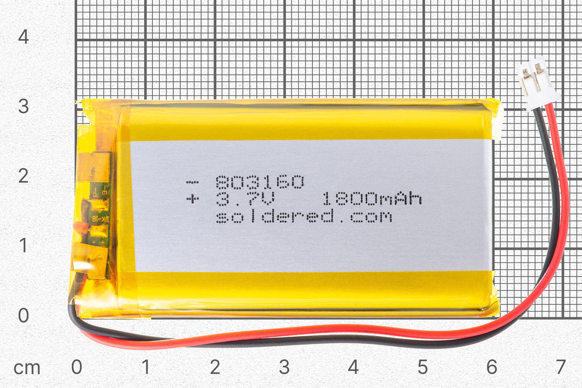 Li-Po baterija 1800mAh 3.7V 803160 JST