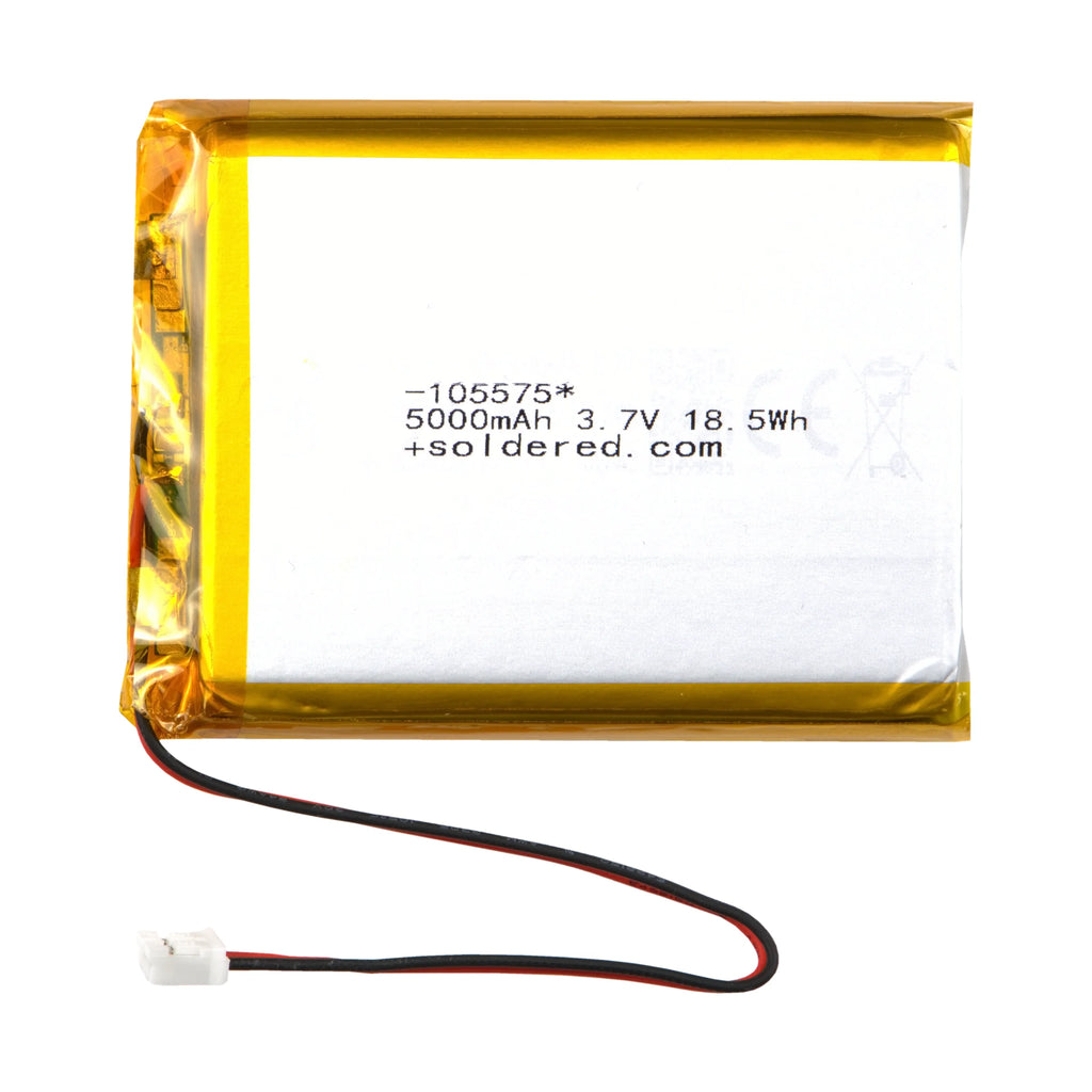 Li-Po baterija 5000mAh 3.7V 105575 JST