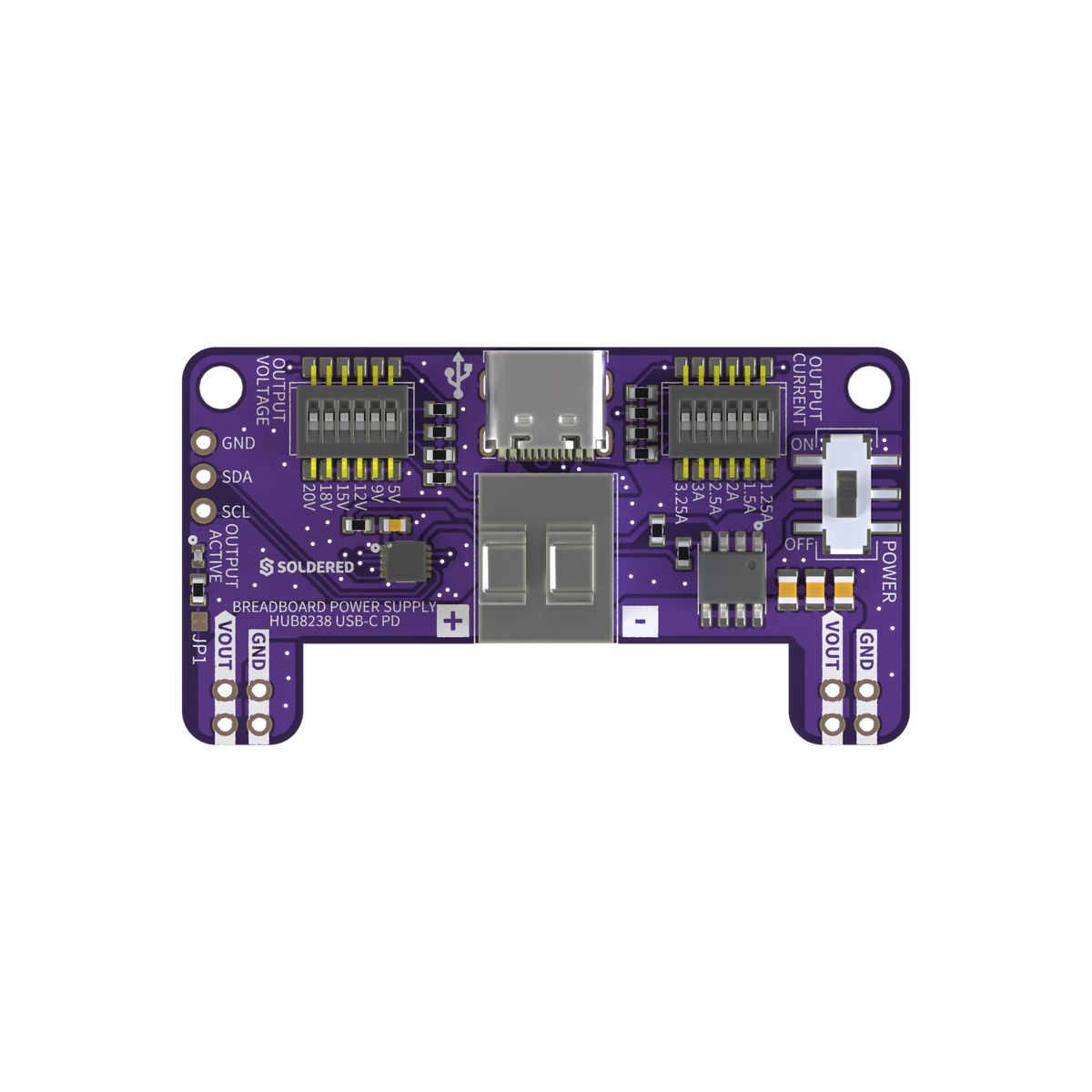 Soldered HUSB238 USB-C PD Breadboard napajanje
