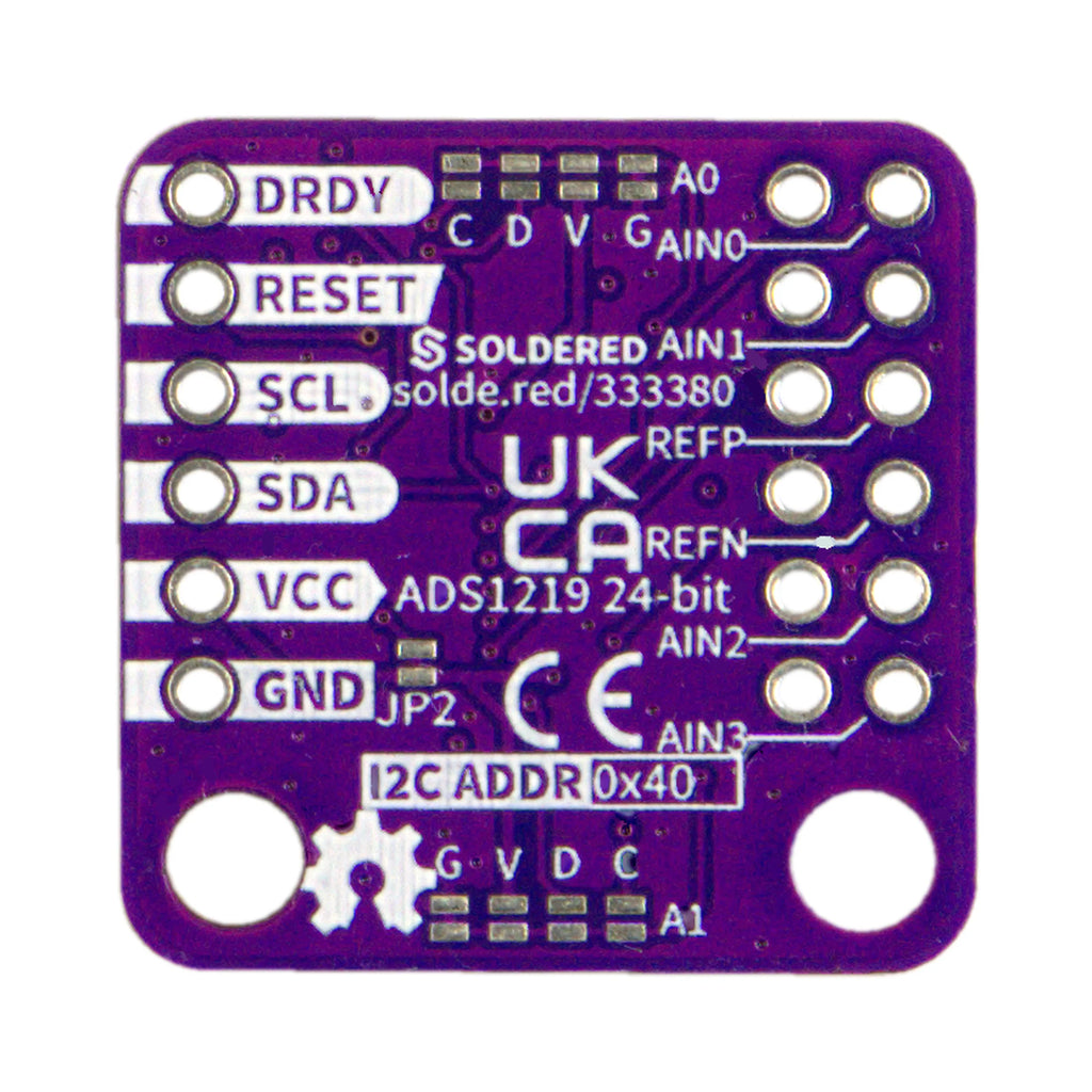 Soldered 24-Bit-ADC ADS1219, 4-Kanal, mit PGA Breakout