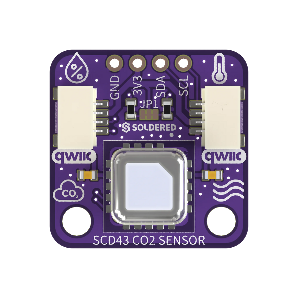 Soldered SCD43 senzor CO2 Breakout