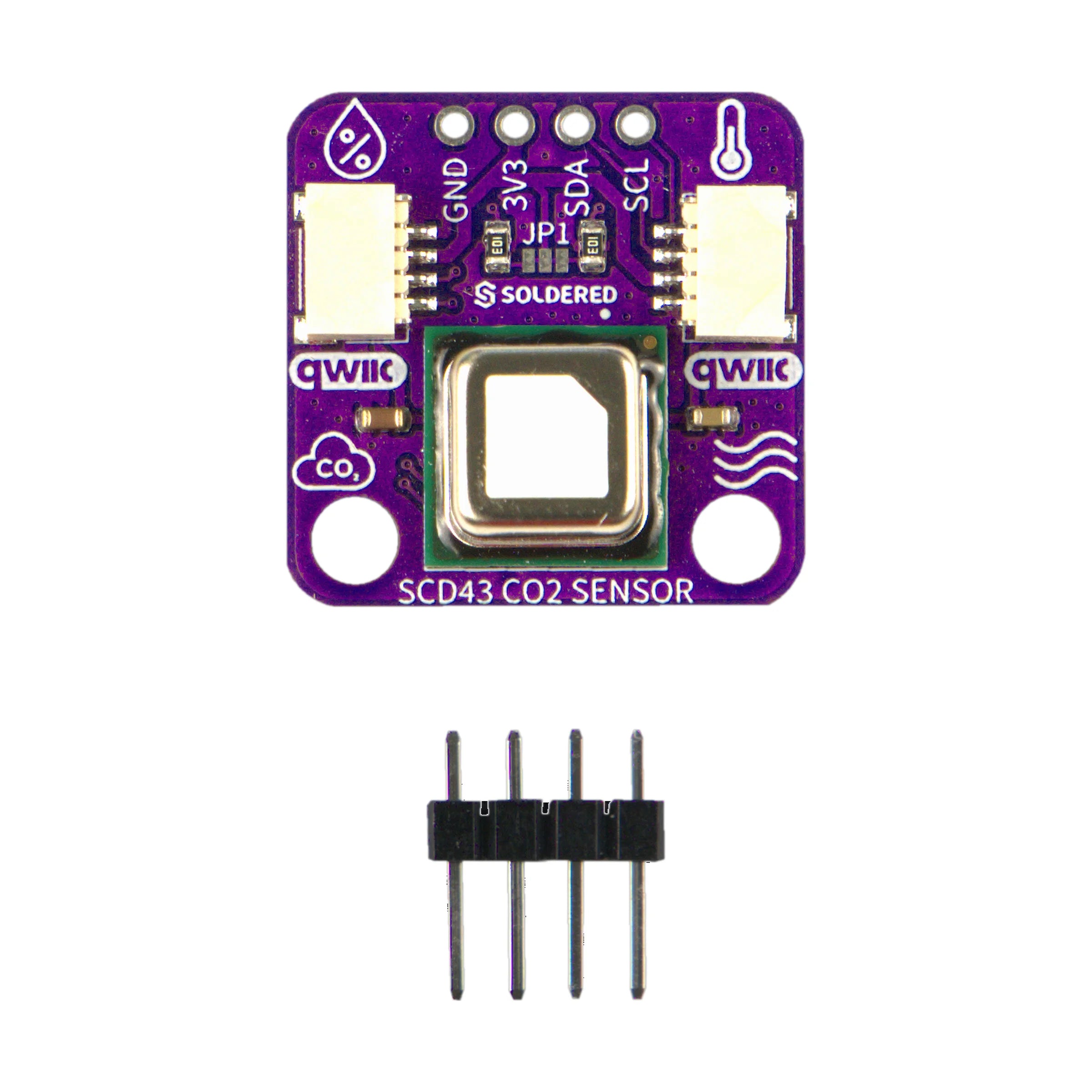 Soldered SCD43 CO₂-Sensor Breakout