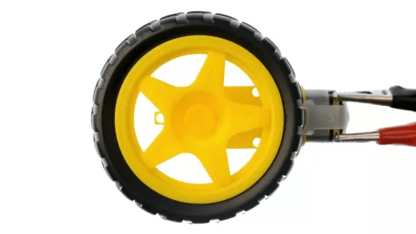 Yellow wheel and motor for robotic projects-Actuators