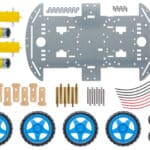 Aluplattform mit 4 Räder für Robotik 